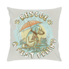 Подушка 35x35 см Спаси брошенного друга собаку