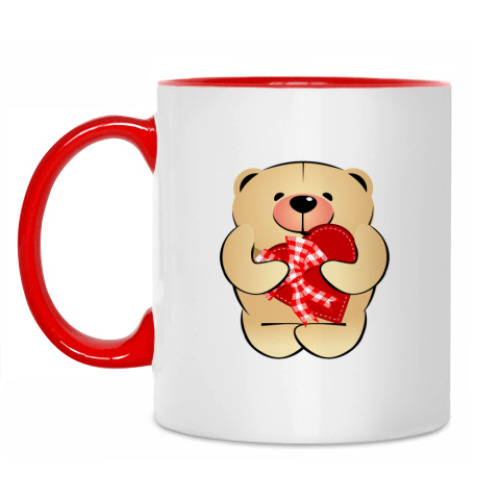 Кружка с принтом Bear with heart'