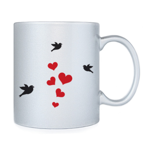 Кружка с принтом Кот и сердце