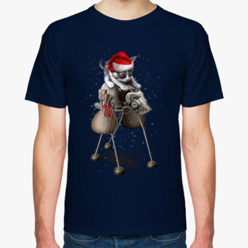 Футболка с принтом Happy New Year steampunk cat