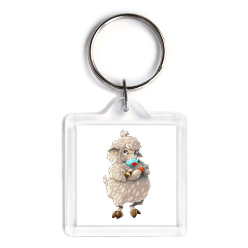 Брелок с принтом Овечка на карантине
