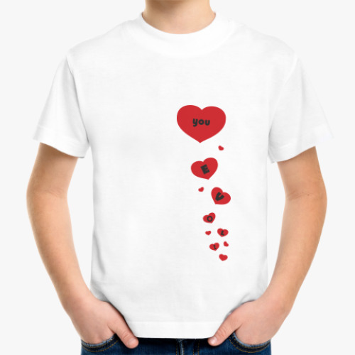 Детская футболка с принтом I Love You
