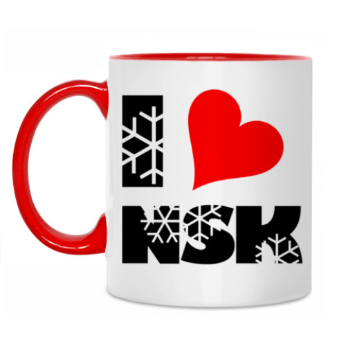 Кружка с принтом I love NSK