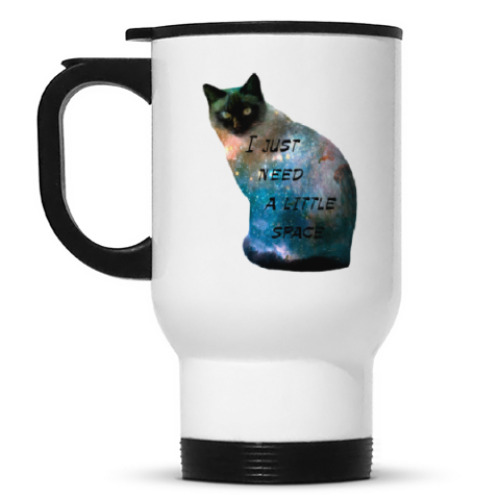 Кружка-термос с принтом Котик космический