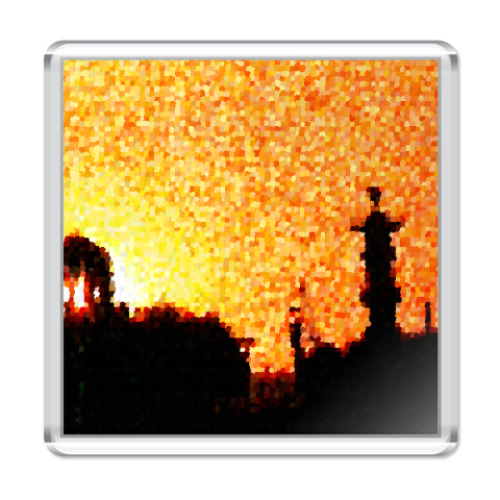 Магнит с принтом Закат в Питере