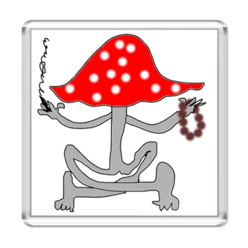 Магнит с принтом  Эзотерический мухомор