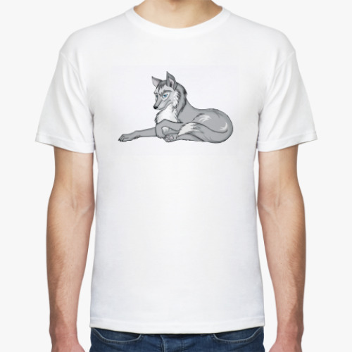 Футболка с принтом Волк мультяшный