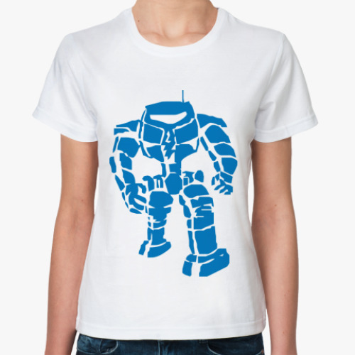 Классическая футболка с принтом Робот
