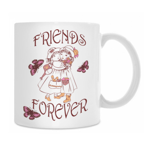 Кружка с принтом Friends forever