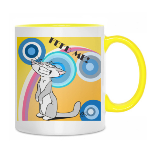 Кружка с принтом feed me