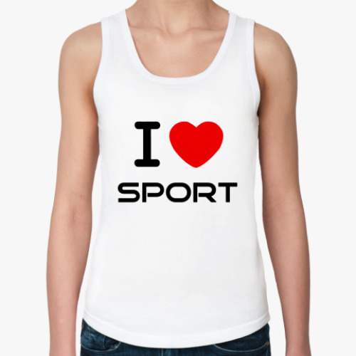 Женская майка с принтом я люблю спорт