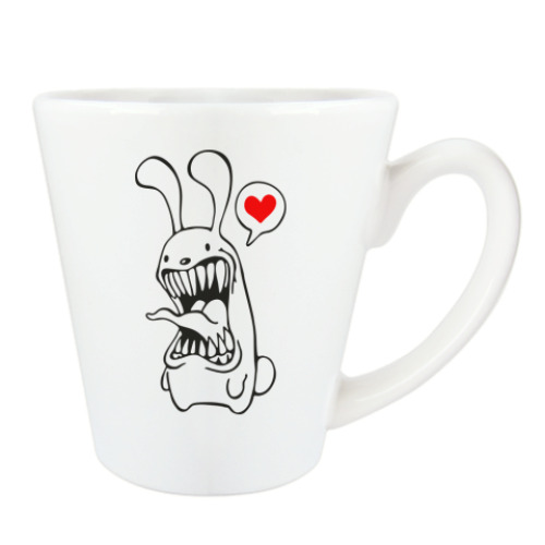 Чашка Латте с принтом Белый Кролик