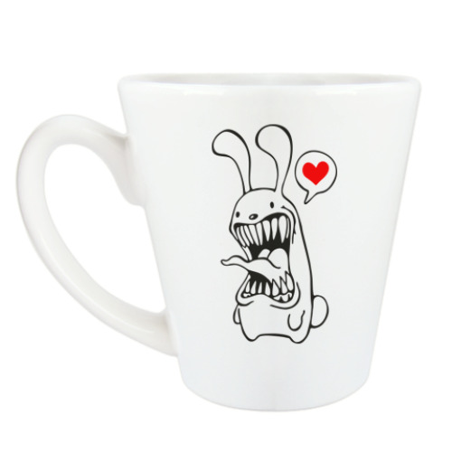 Чашка Латте с принтом Белый Кролик