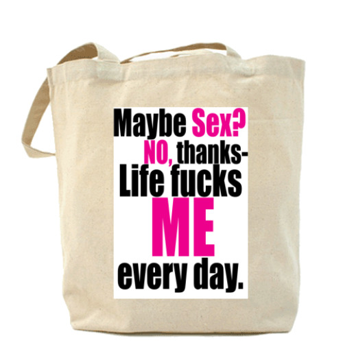 Сумка шоппер с принтом SEX