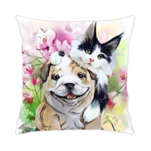 Подушка с принтом Love