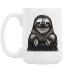 Большая кружка (420 мл) Ленивец компьютерный