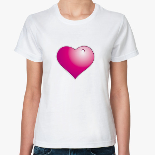 Классическая футболка с принтом Сердце