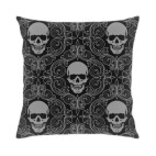 Подушка 35x35 см с цветной обратной стороной Готичный череп с улыбкой