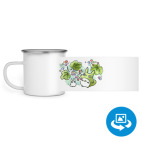 Кружка металлическая белая (круговая запечатка)