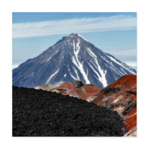 Виниловые наклейки Вулканы, летний пейзаж полуострова Камчатка