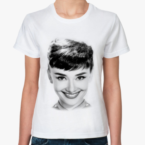 Классическая футболка с принтом   Одри