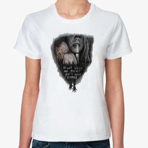 Классическая футболка с принтом Going to hell