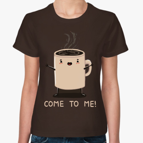 Женская футболка с принтом Кофе