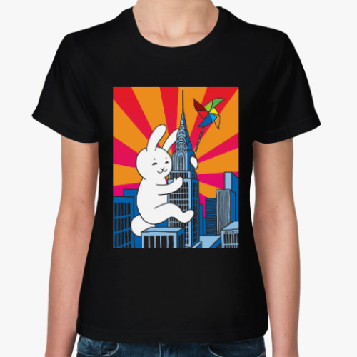 Женская футболка Rabbit on the tower
