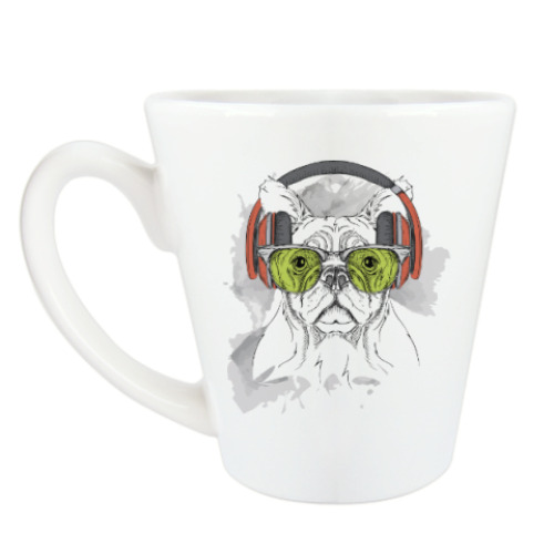 Чашка Латте Собака в зеленых очках