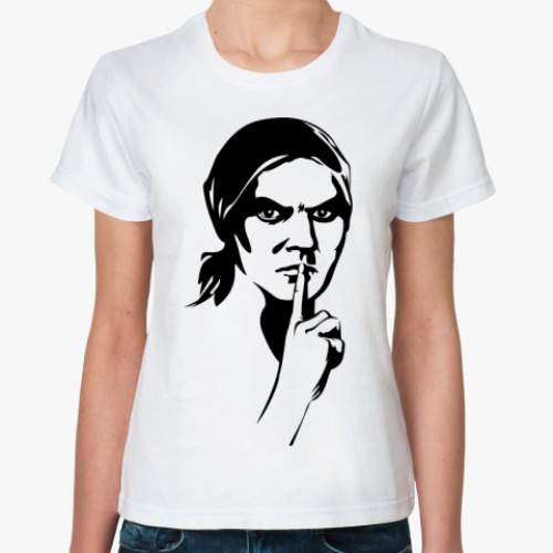 Классическая футболка с принтом Не болтай