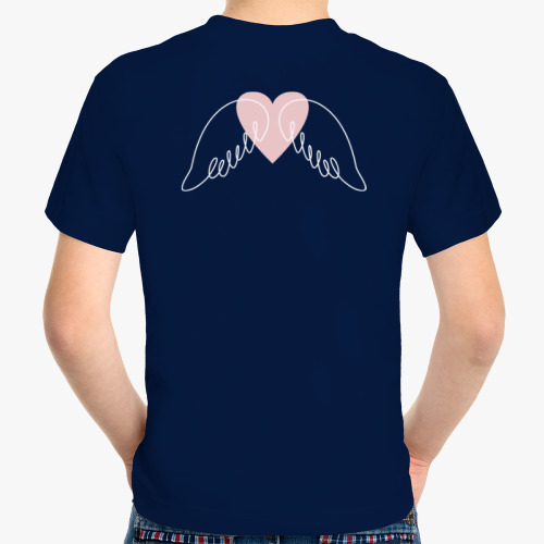 Детская футболка с принтом Мамин ангел с  крыльями