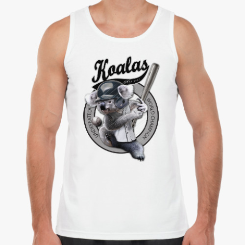 Майка с принтом Коала бейсболист