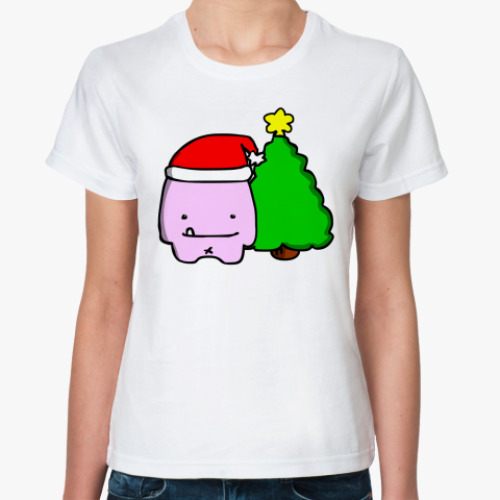 Классическая футболка с принтом 'С новым'