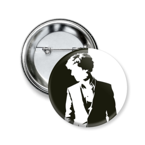 Значок 50мм с принтом Sherlock