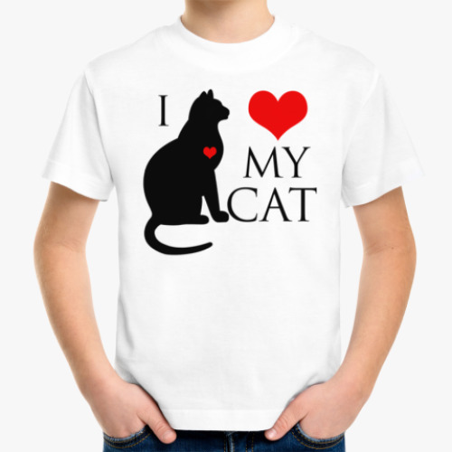 Детская футболка I Love My Cat