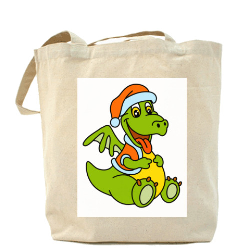 Сумка шоппер с принтом дракон