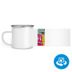 Кружка металлическая белая (круговая запечатка)