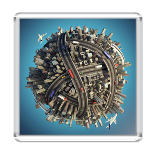 Магнит с принтом  Мегаполис