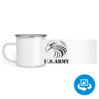 Кружка металлическая белая (круговая запечатка)