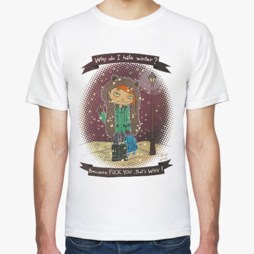 Футболка с принтом Fuck Winter