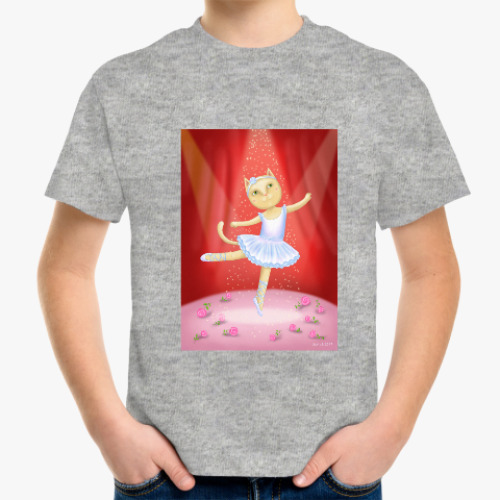 Детская футболка кошка-балерина