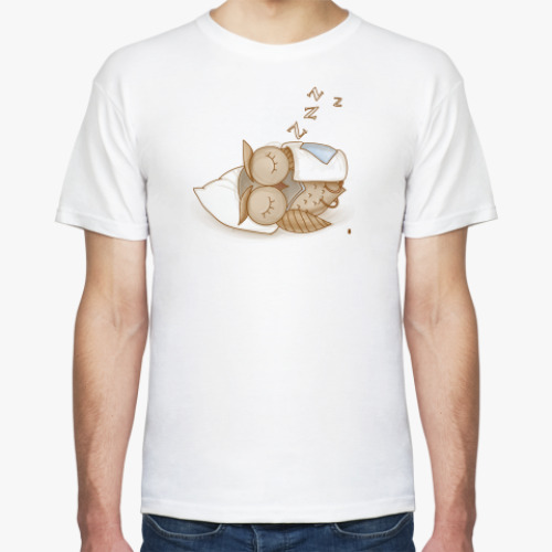 Футболка с принтом  «Спящая сова»