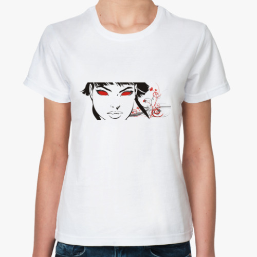 Классическая футболка девушка