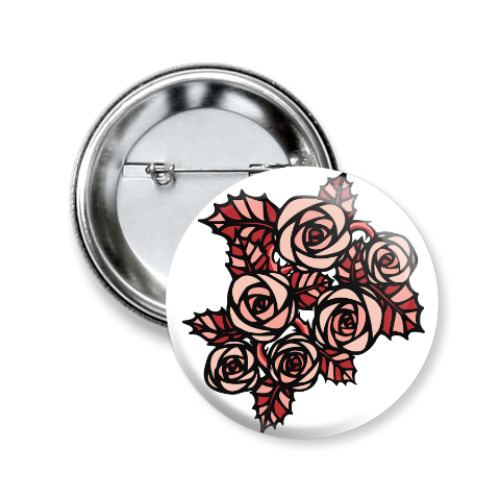 Значок 50мм с принтом Тату Розы