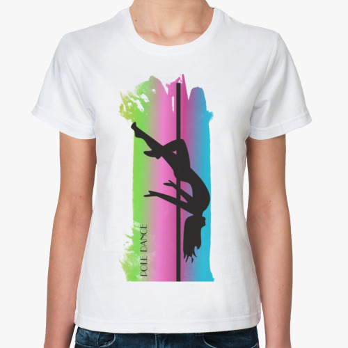 Классическая футболка с принтом Pole Dance