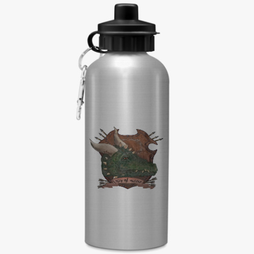 Бутылка с карабином (500 мл) с принтом Дракон