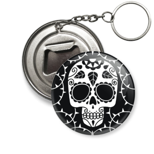 Брелок-открывашка с принтом Мексиканский череп