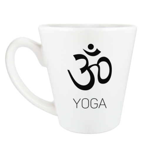 Чашка Латте АУМ и надпись YOGA