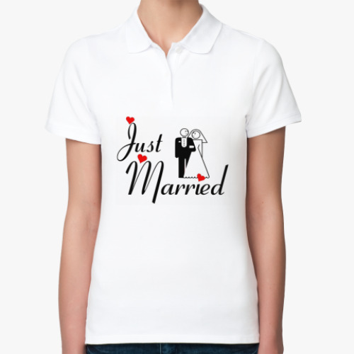 Женская рубашка поло (печать) just married