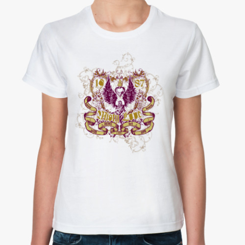 Классическая футболка с принтом Love